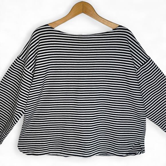 Banana Republic Women's Striped Embellished Boxy Knit Top Size XL 3/4 Sleeve - Picture 6 of 8